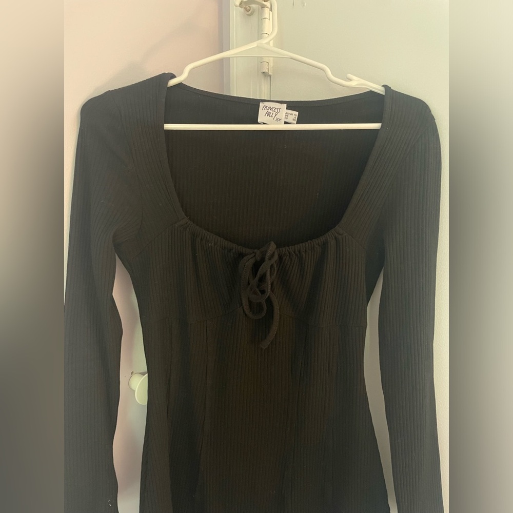 Princess Polly Fitted Black Long Sleeve Mini Dress